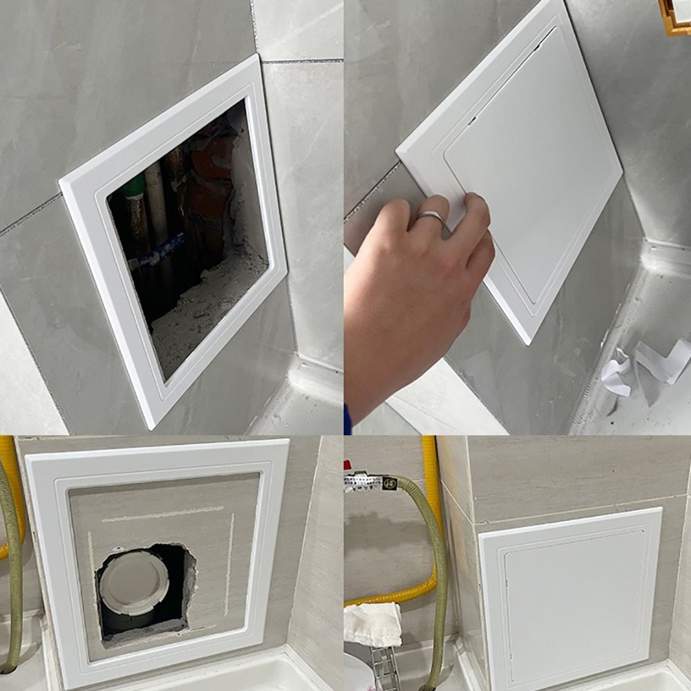 Furniture Hardware Fitting - ユニバーサル自己粘着式アクセスパネルドア プラスチック製取り外し可能な検査穴付き ホワイトヒンジ式アクセスハッチドア 壁天井用