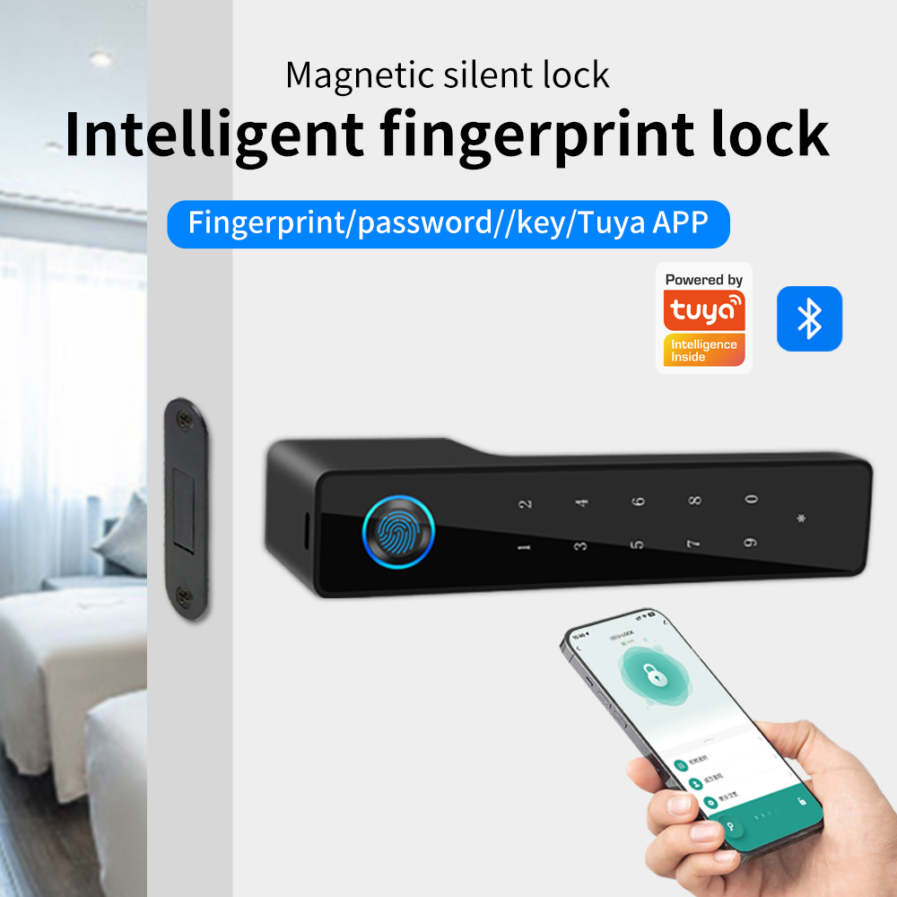 ミニマリスト電子指紋サイレントドアロックサポート Tuya  - Furniture Hardware Manufacturer のレビューと価格